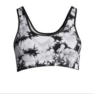 Black tie dye sports bra